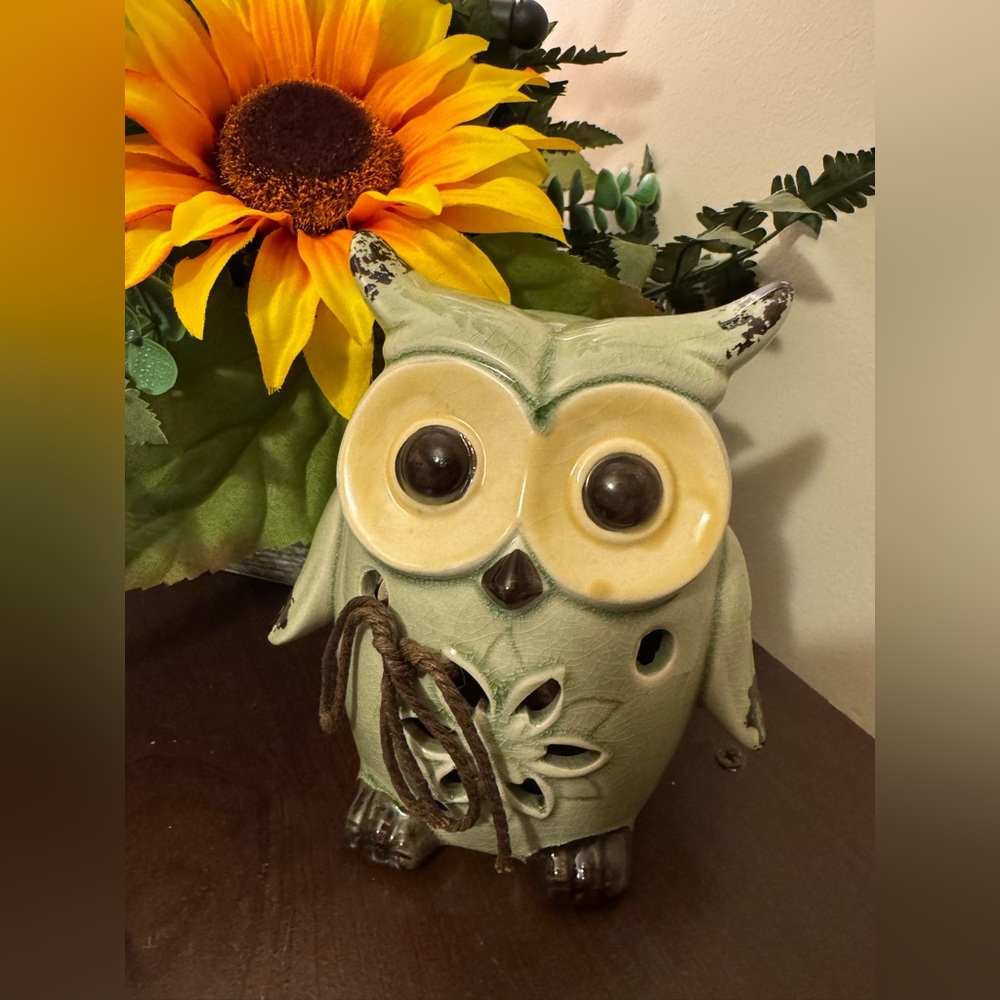 Green Owl Ceramic Potpourri holder